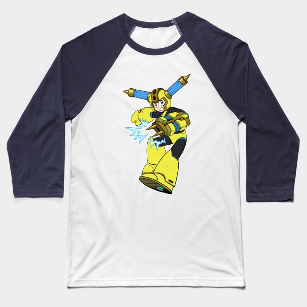 MEGAMAN SCRAMBLE THUNDER Baseball T-Shirt by IanDimas